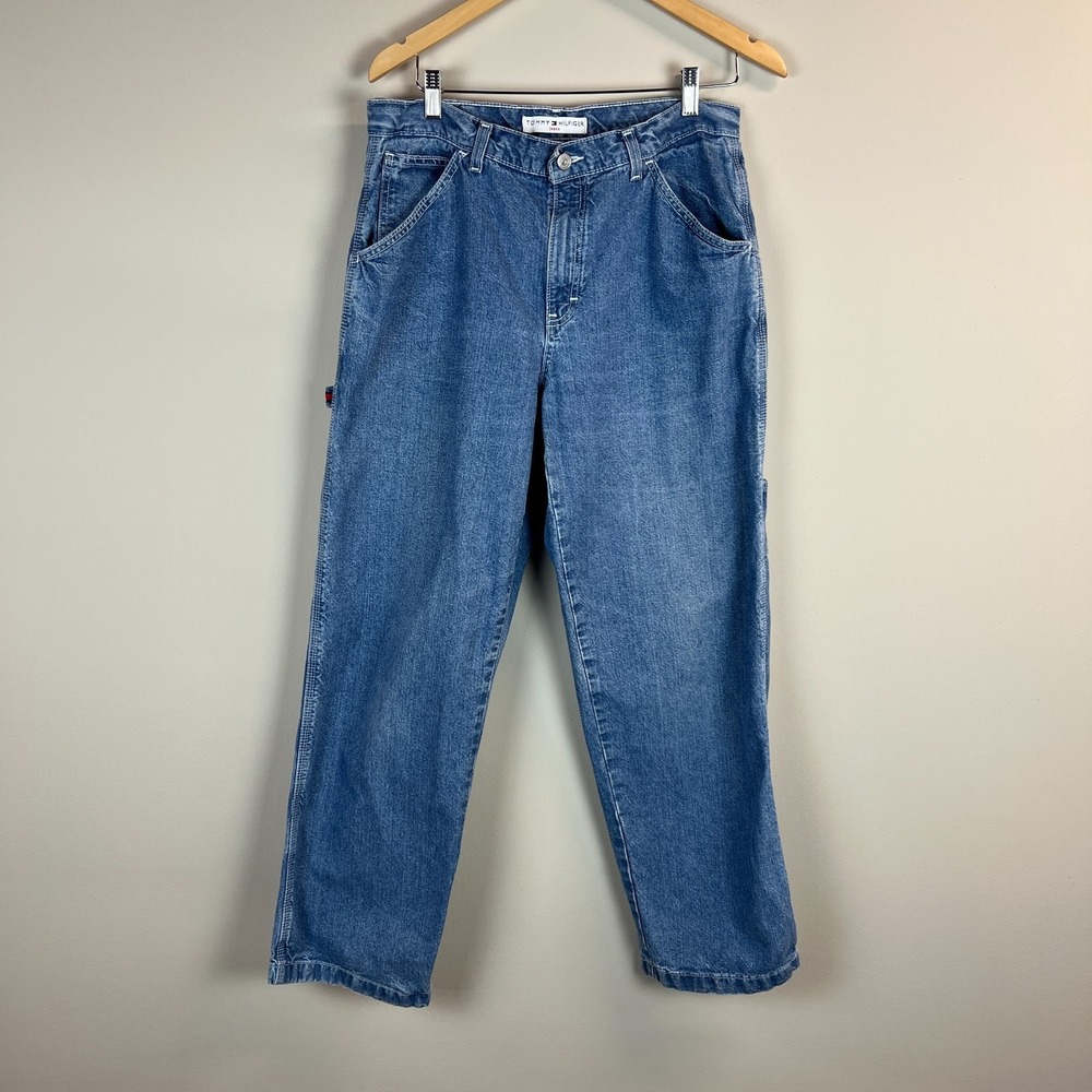 Tommy Hilfiger Carpenter Jeans Womens 12 Vintage 90's Y2K Wide Leg Baggy Hip Hop